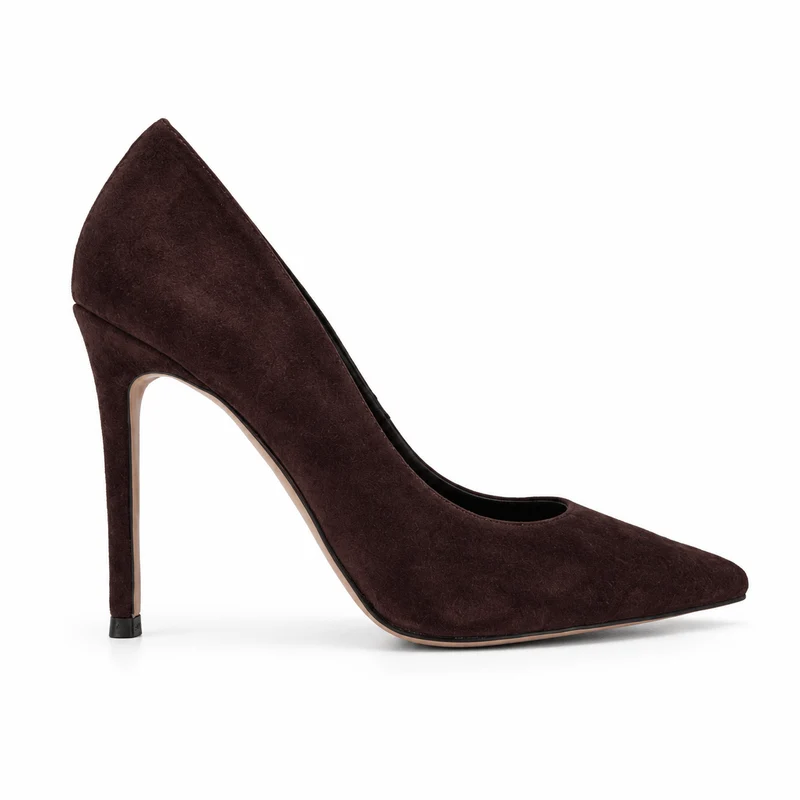 Ally Pumps – Damen High Heels Dunkelbraun Wildleder