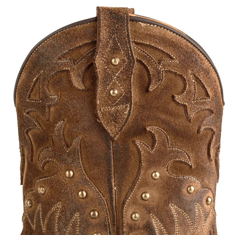 Damen-Cowboystiefel mit Fransen, Modell 2475, braunes Wildleder | Sofort lieferbar | Größe 41