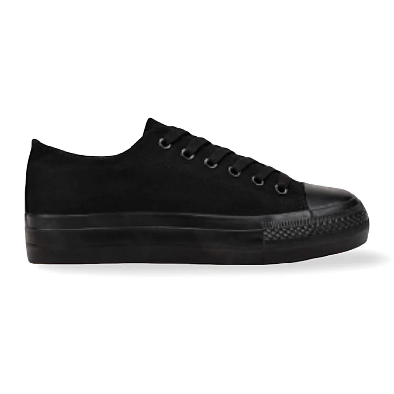 Verse Sneaker – Schwarze Canvas-Sneaker mit leicht Plateau