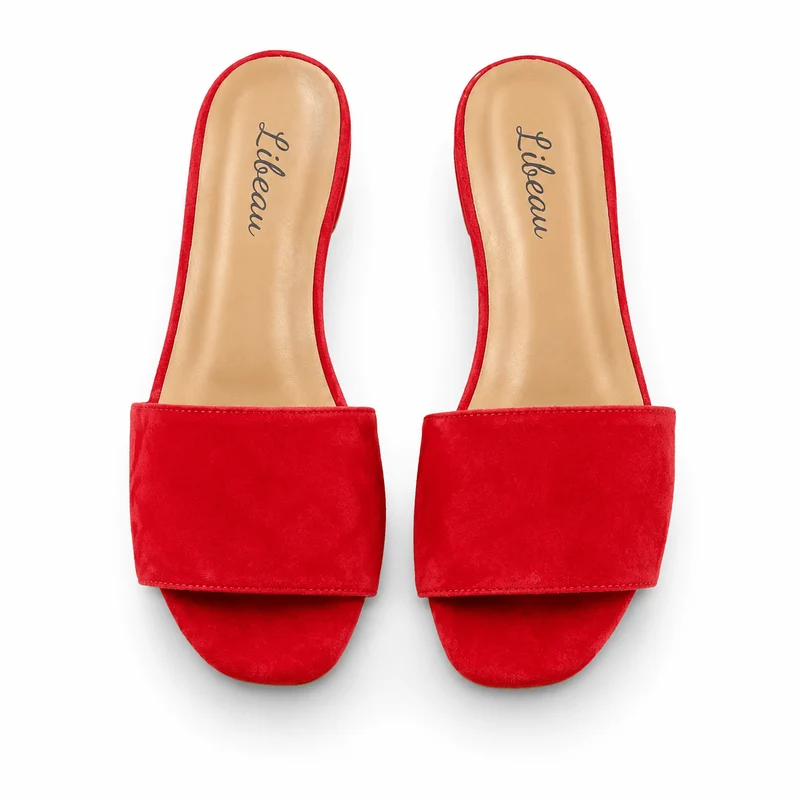 Feya Slipper – Rote Wildleder-Slipper
