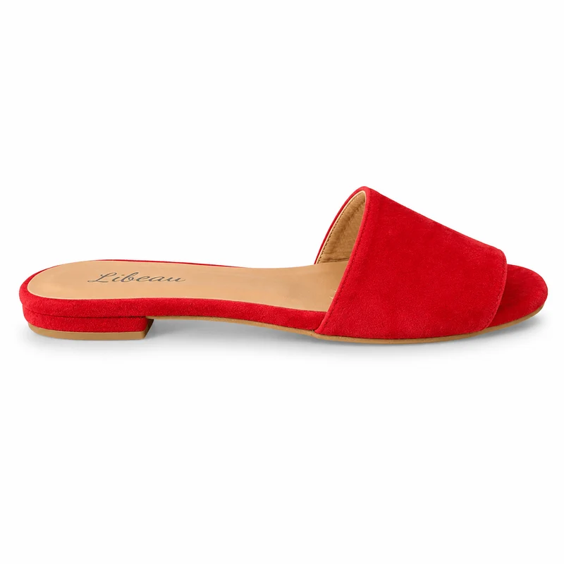 Feya Slipper – Rote Wildleder-Slipper