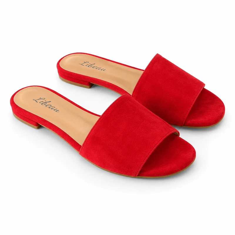 Feya Slipper – Rote Wildleder-Slipper