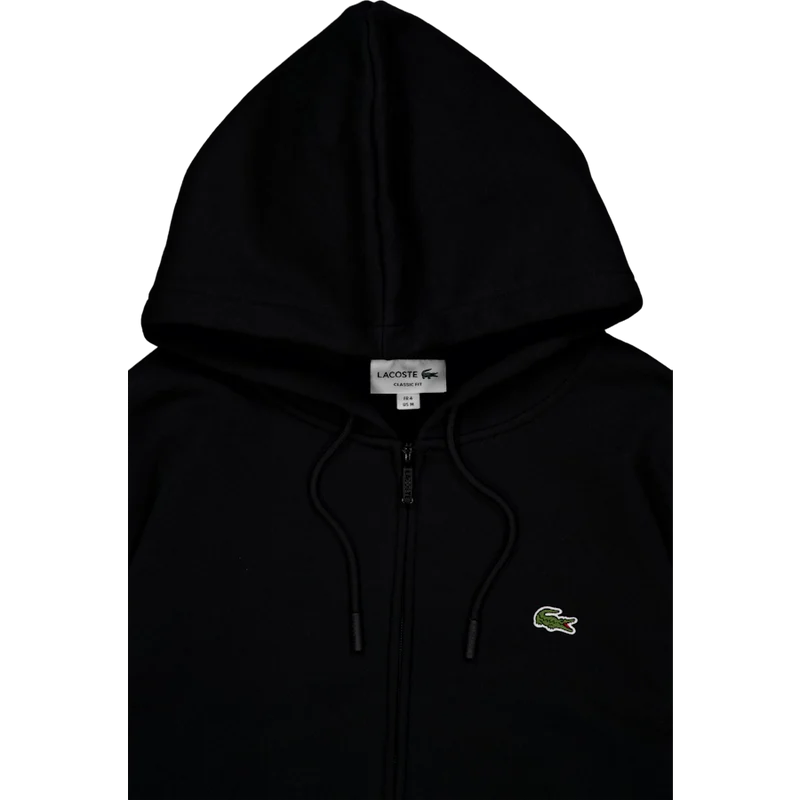 Zip-up Fleece Hoodie Black