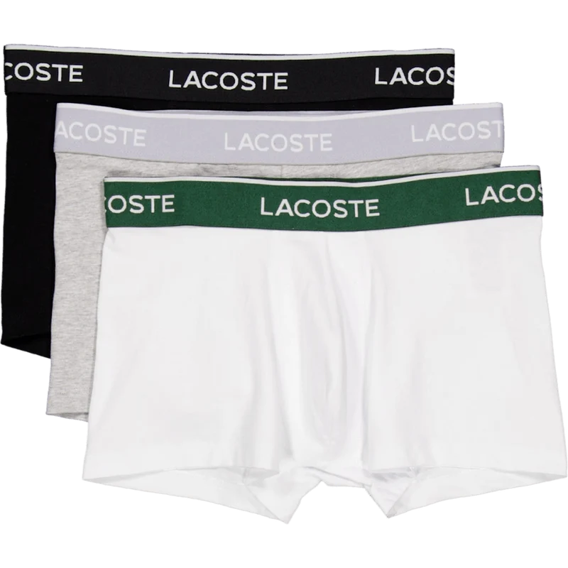 3-pack Stretch Cotton Trunks Black/white-silver Chine
