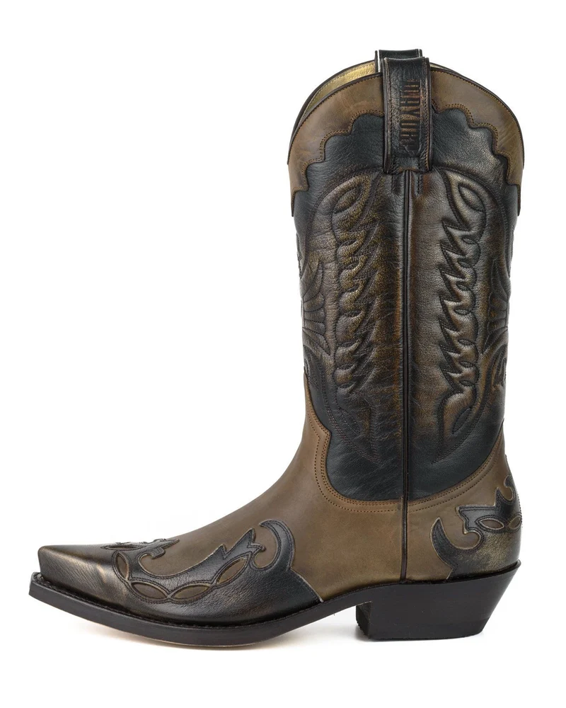 Country- und Western-Cowboystiefel 1927-C für Herren und Damen aus braunem und grauem Leder