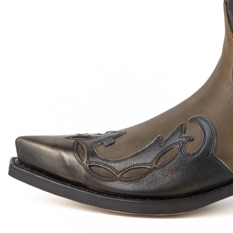 Country- und Western-Cowboystiefel 1927-C für Herren und Damen aus braunem und grauem Leder