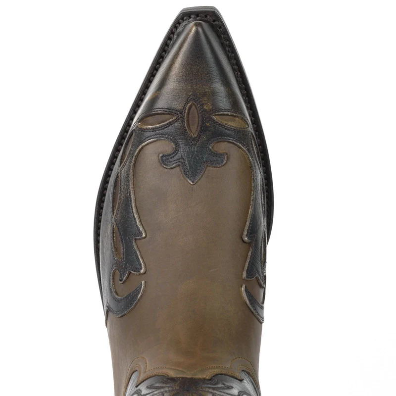 Country- und Western-Cowboystiefel 1927-C für Herren und Damen aus braunem und grauem Leder