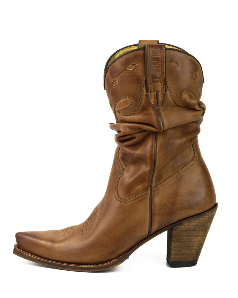 Damen-Cowboy-Country- und Westernstiefel 1952 aus braunem Leder