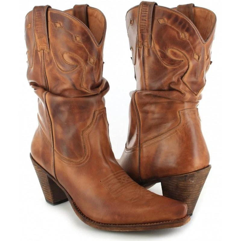 Damen-Cowboy-Country- und Westernstiefel 1952 aus braunem Leder