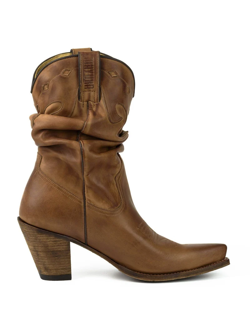 Damen-Cowboy-Country- und Westernstiefel 1952 aus braunem Leder