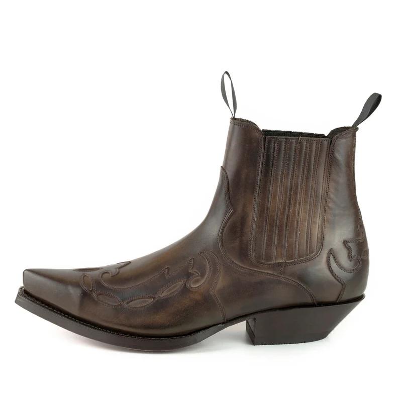 Cowboy Country Western Stiefeletten für Herren und Damen 1931 aus dunkelbraunem Leder