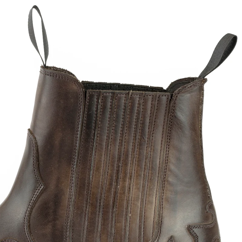 Cowboy Country Western Stiefeletten für Herren und Damen 1931 aus dunkelbraunem Leder