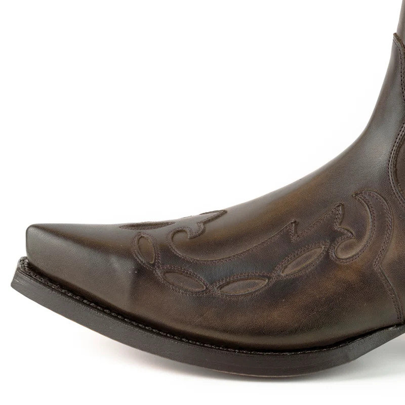 Cowboy Country Western Stiefeletten für Herren und Damen 1931 aus dunkelbraunem Leder