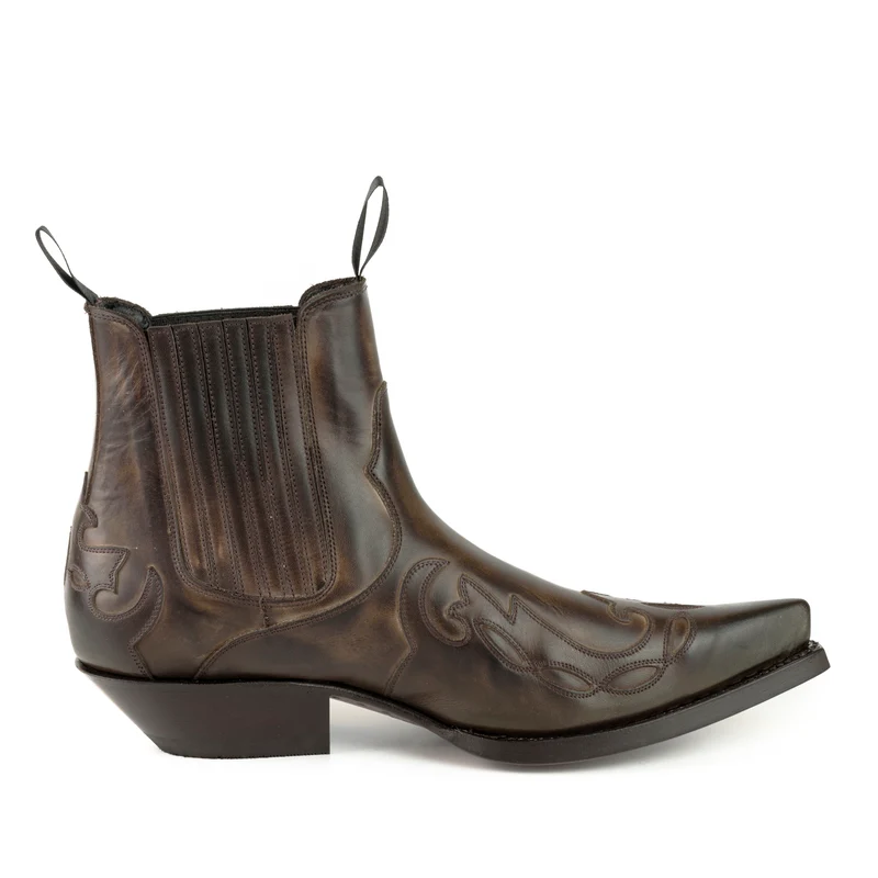 Cowboy Country Western Stiefeletten für Herren und Damen 1931 aus dunkelbraunem Leder
