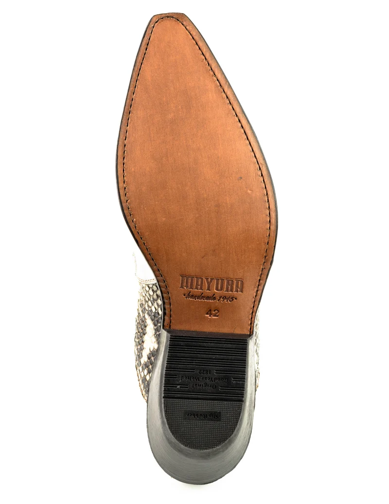 Urban Cowboy-Stiefeletten 2500 für Herren und Damen aus weißem und exotischem weißem Leder