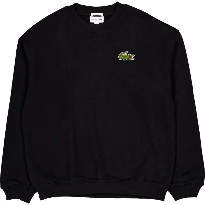 Loose Fit Badge Accent Sweatsh 031 Black