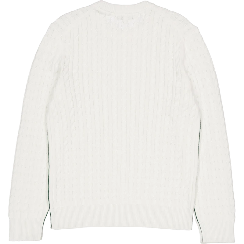 Cable Knit Cotton Sweater FLOUR/GREEN