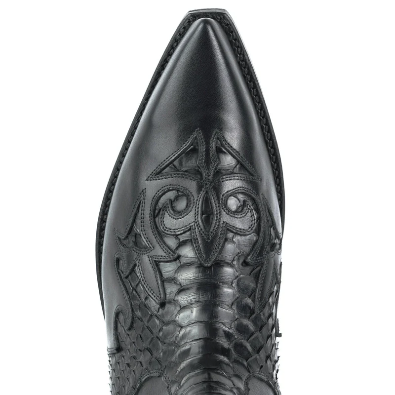 Urban Cowboy Boots für Damen und Herren, 2500 Schwarzes Leder und Exotic Black | Sofort lieferbar | Größe 41