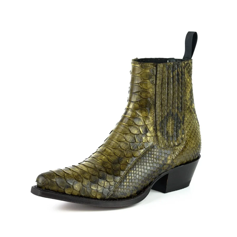 Urban Stiefeletten Damen 2496 Kaky Green Exotisches Leder