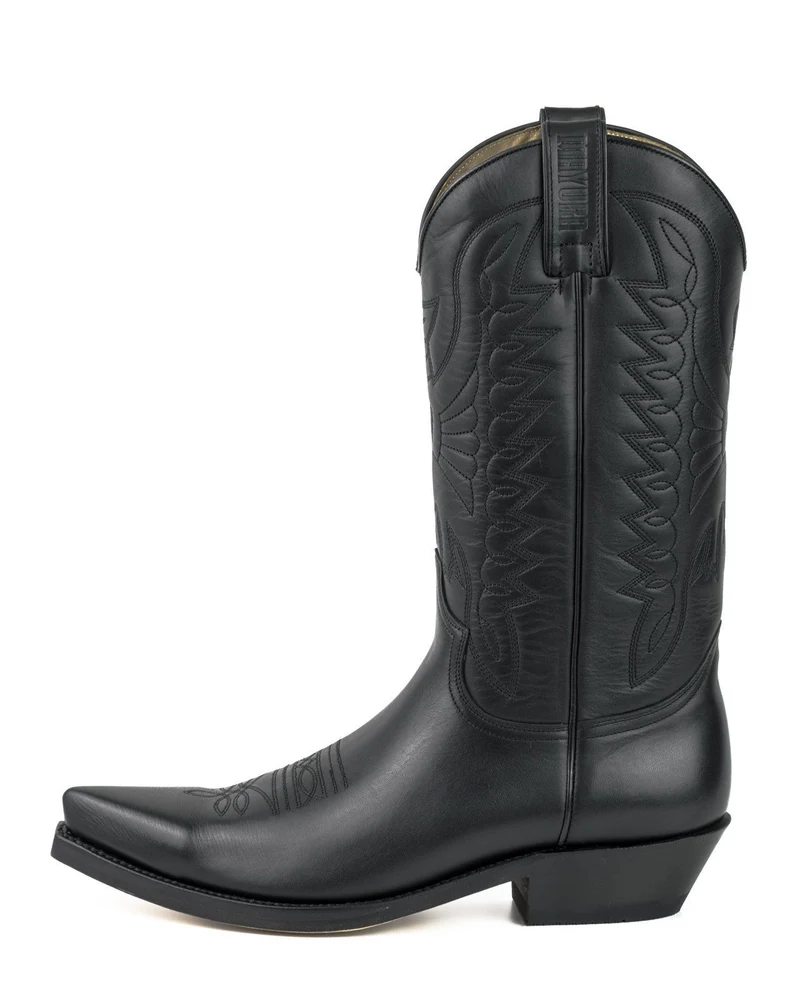 Country- und Western-Cowboystiefel 1920-C aus schwarzem Leder für Herren und Damen