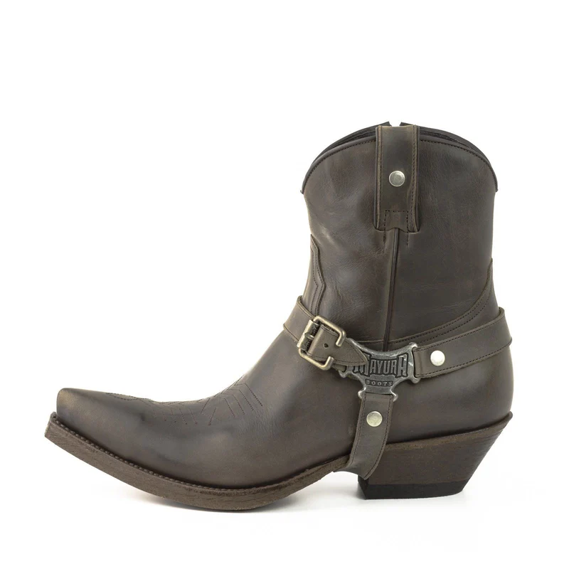 Herren-Cowboy-Country- und Western-Stiefeletten 14 aus grauem Leder