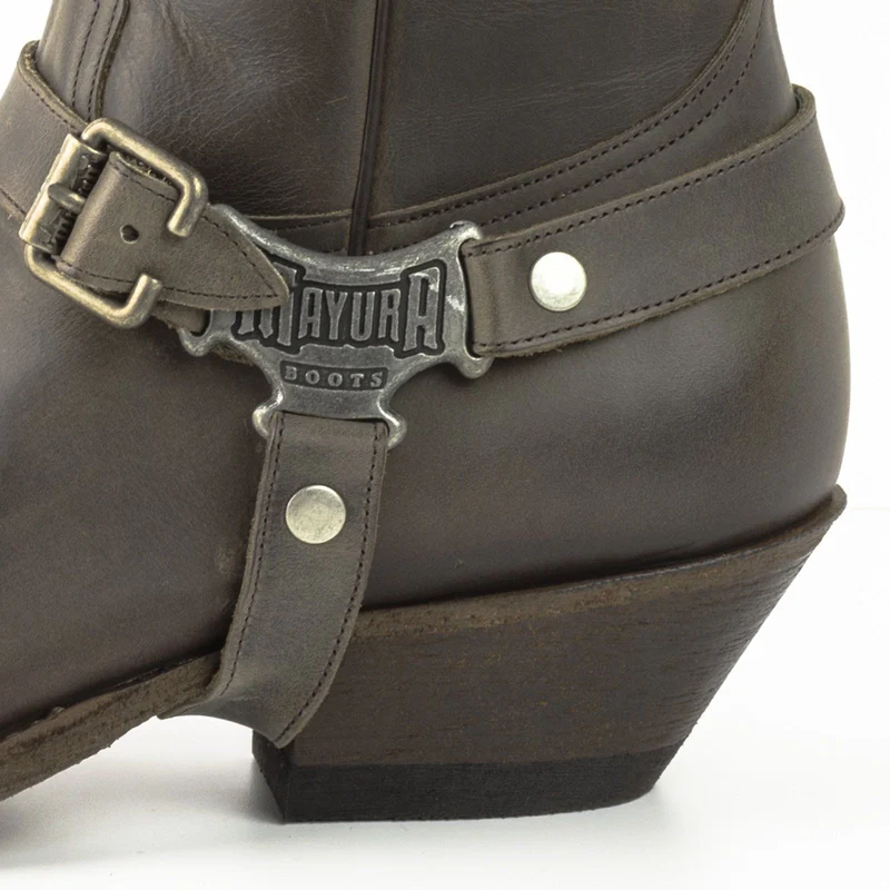 Herren-Cowboy-Country- und Western-Stiefeletten 14 aus grauem Leder