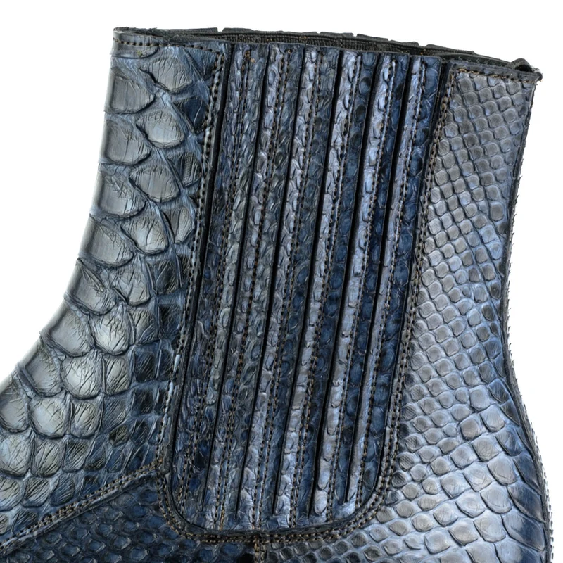 Exotische Stiefeletten Herren 2575 Exotisches Leder Blau