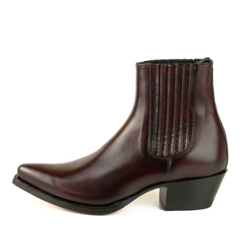 Urban Stiefeletten Damen 2496 Dunkelrotes Leder