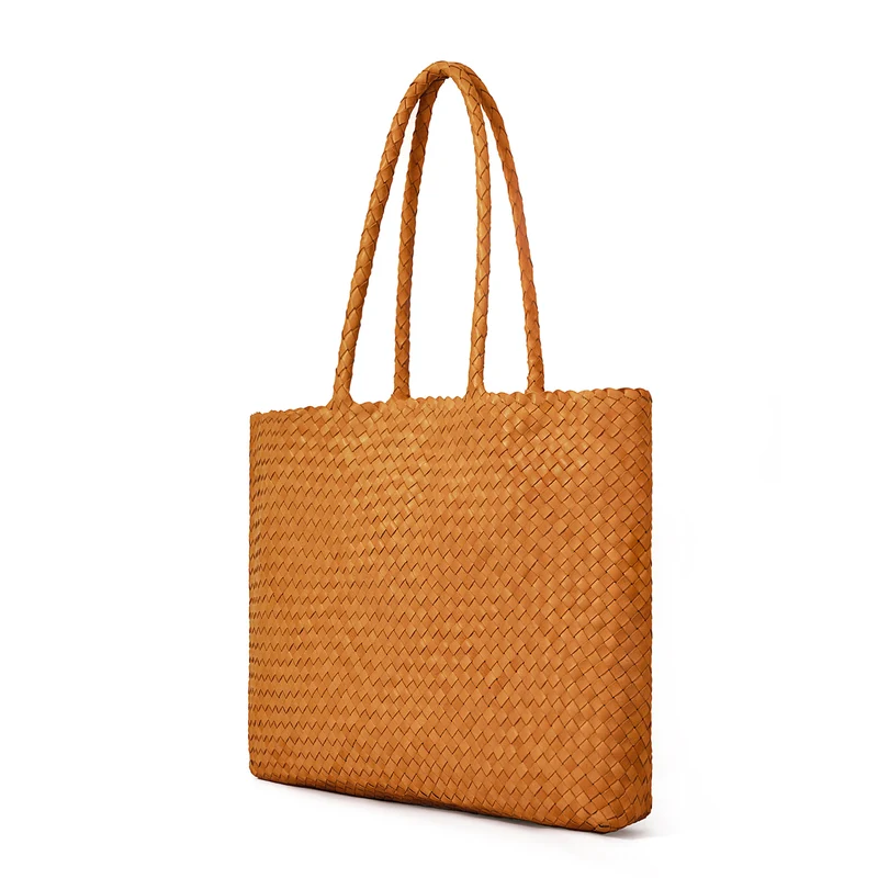 The Travel Elena Woven Handbag - Premium-Leder