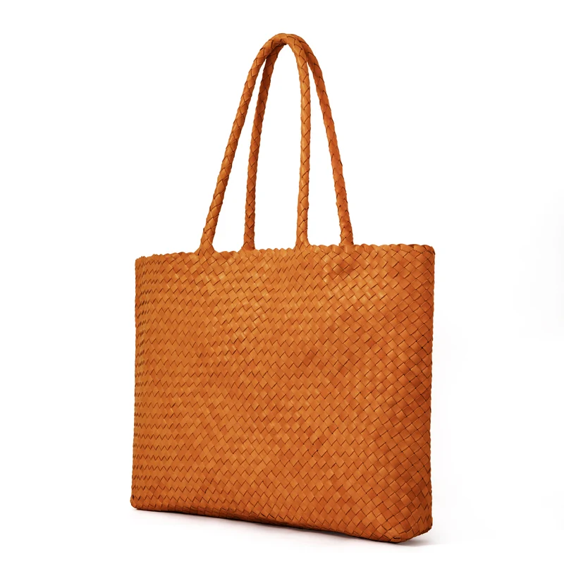 The Travel Elena Woven Handbag - Premium-Leder