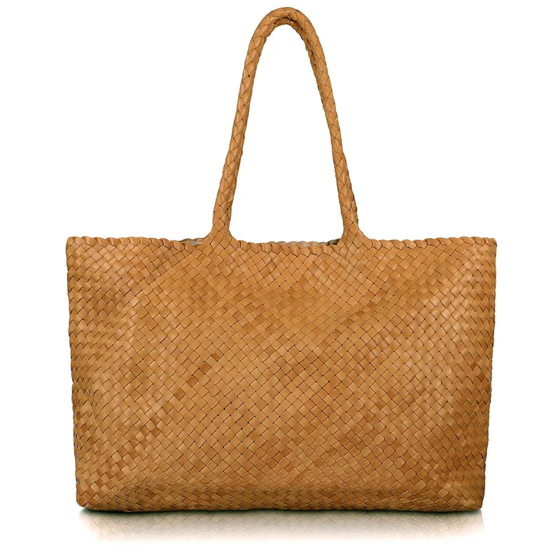 The Travel Elena Woven Handbag - Premium-Leder