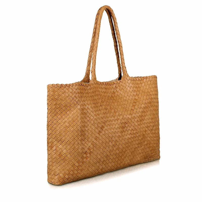The Travel Elena Woven Handbag - Premium-Leder