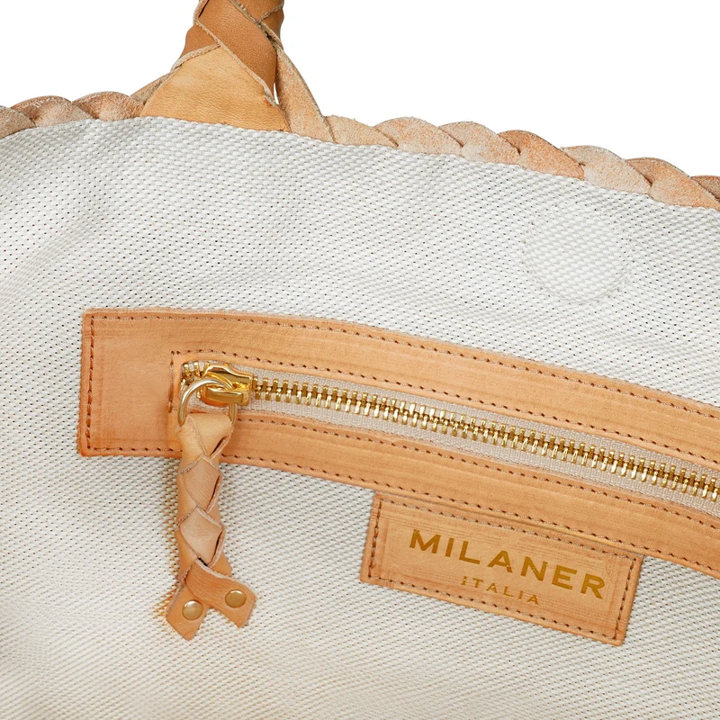 The Travel Elena Woven Handbag - Premium-Leder