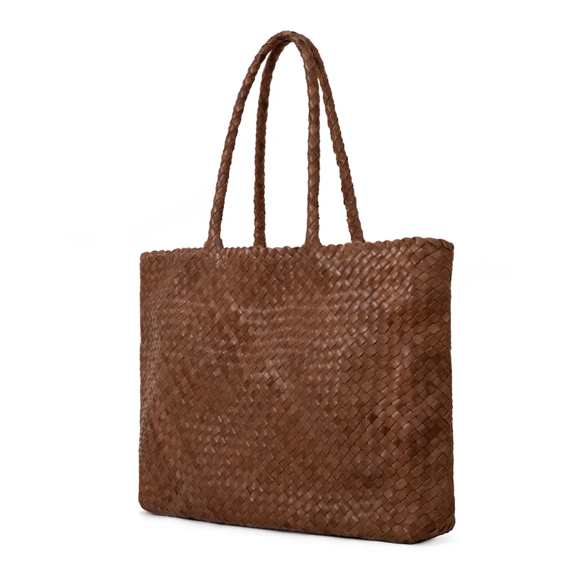 The Travel Elena Woven Handbag - Premium-Leder