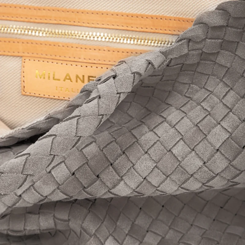 The Travel Elena Woven Handbag - Premium-Leder