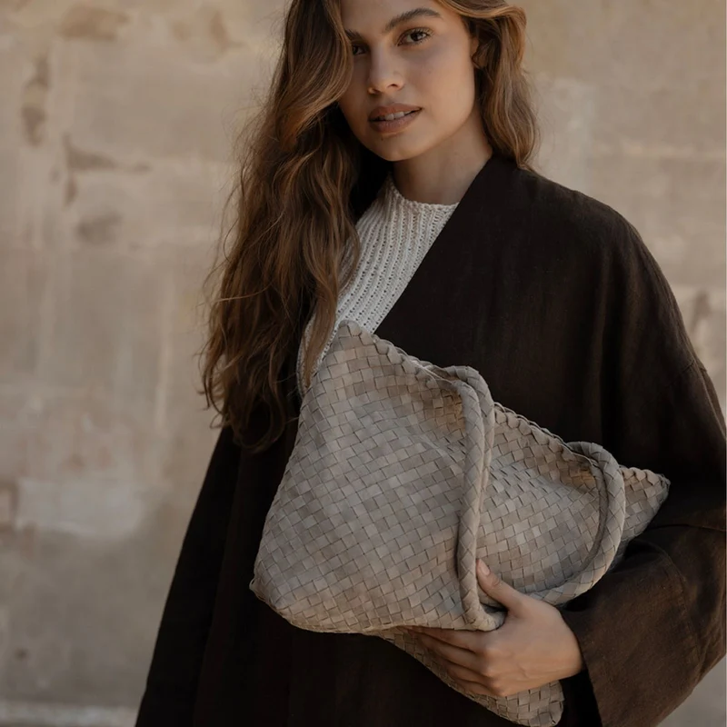 The Mini Elena Woven Handbag - Premium-Leder