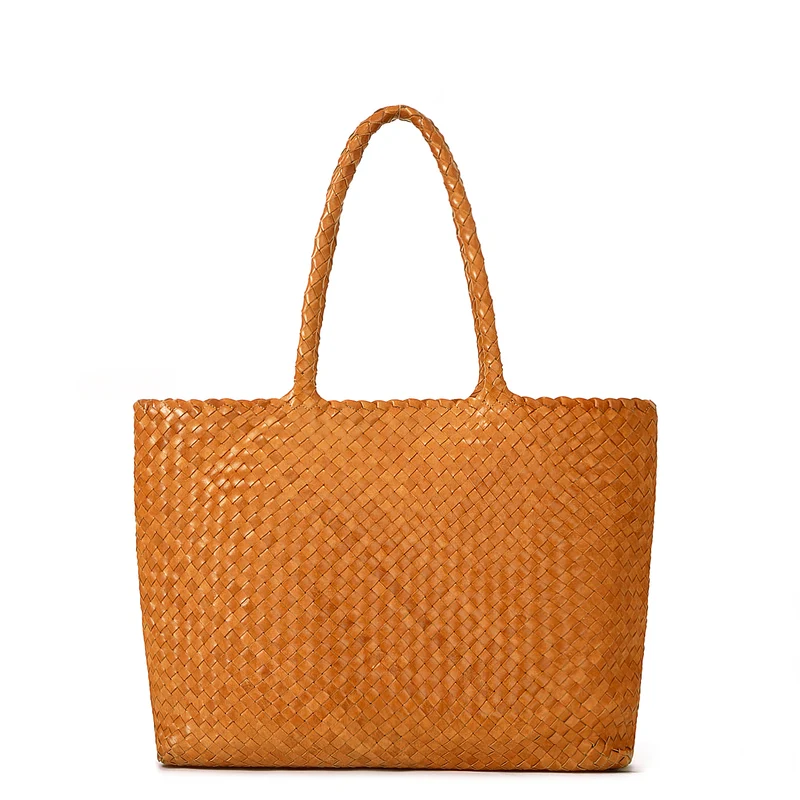 The Classic Elena Woven Handbag - Premium-Leder