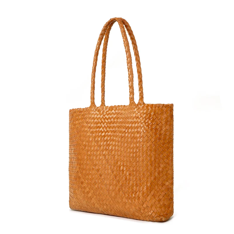 The Classic Elena Woven Handbag - Premium-Leder