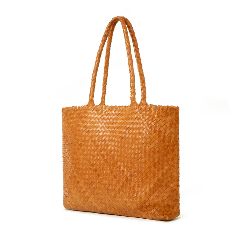 The Classic Elena Woven Handbag - Premium-Leder