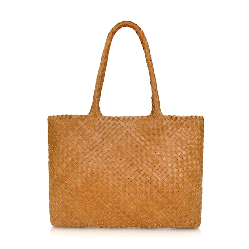 The Classic Elena Woven Handbag - Premium-Leder