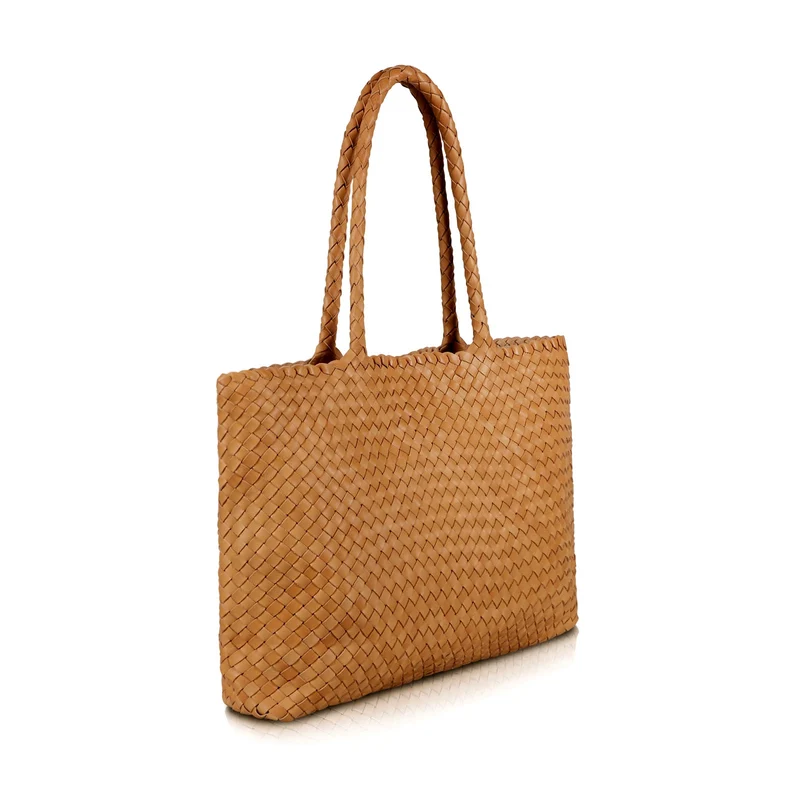 The Classic Elena Woven Handbag - Premium-Leder