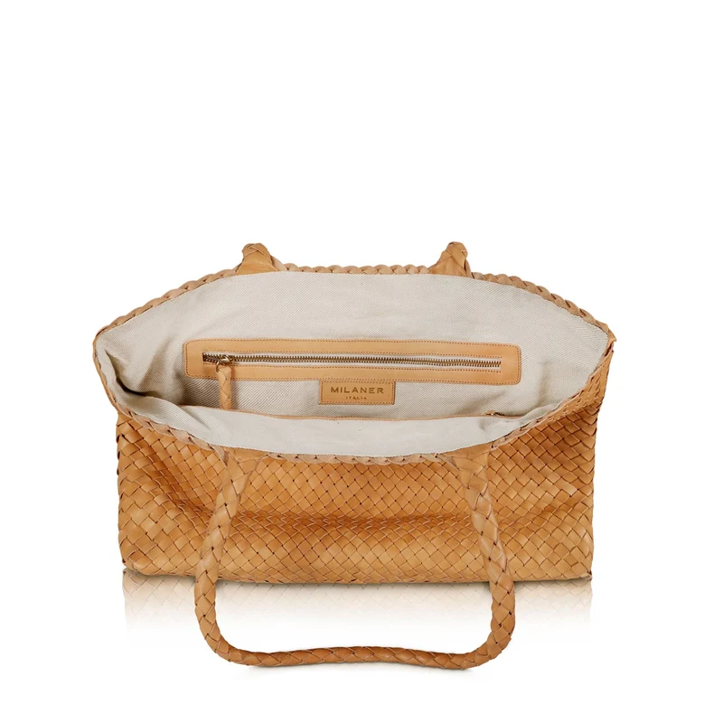 The Classic Elena Woven Handbag - Premium-Leder