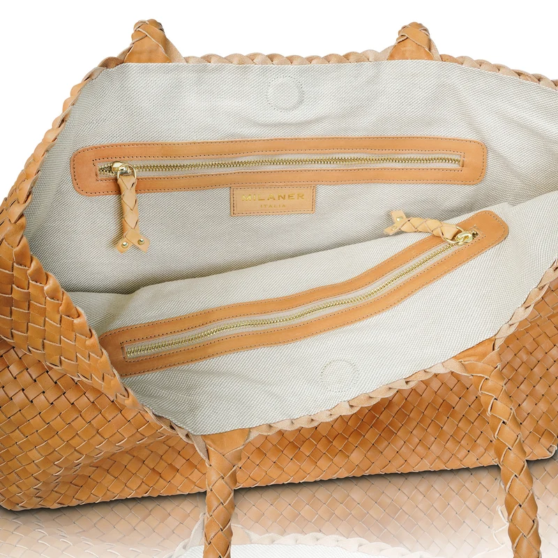 The Classic Elena Woven Handbag - Premium-Leder