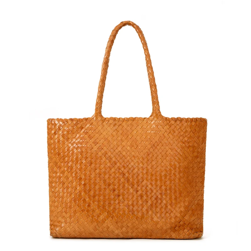 The Classic Elena Woven Handbag - Premium-Leder