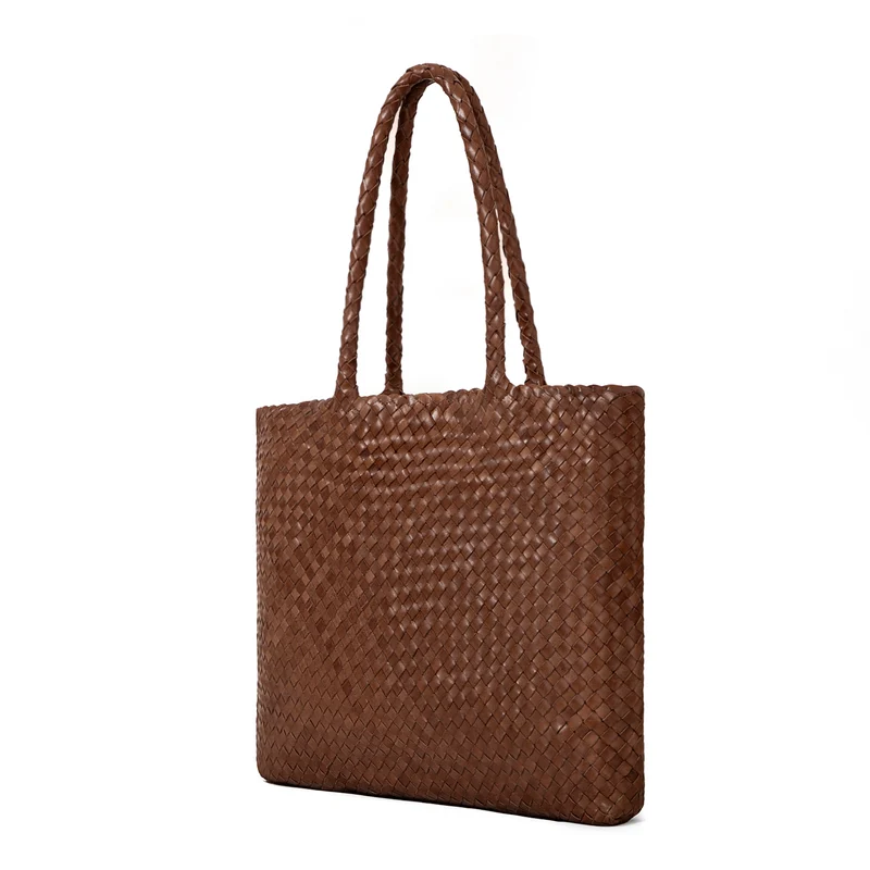 The Classic Elena Woven Handbag - Premium-Leder