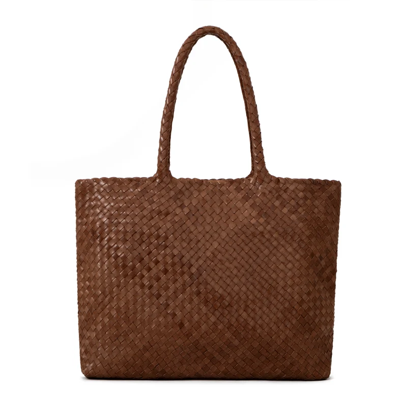 The Classic Elena Woven Handbag - Premium-Leder