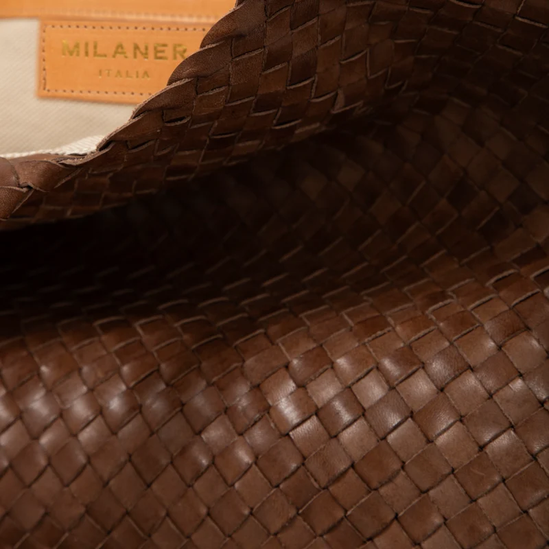 The Classic Elena Woven Handbag - Premium-Leder