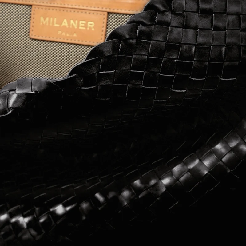 The Classic Elena Woven Handbag - Premium-Leder