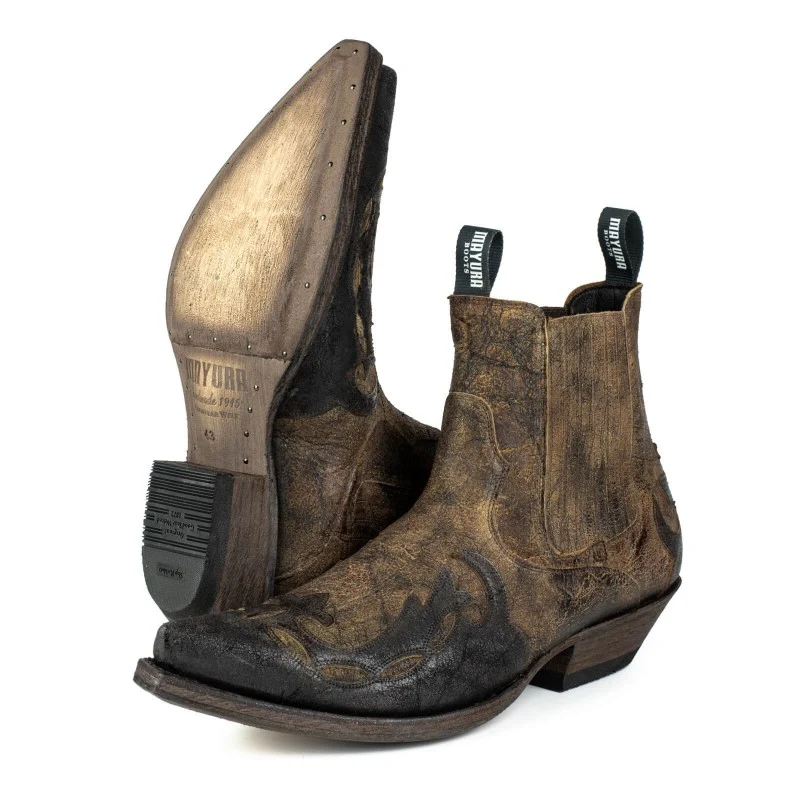 Herren-Cowboystiefel, Country- und Westernstiefel, 1931, Braun und Schwarz | Sofort lieferbar | Größe 41