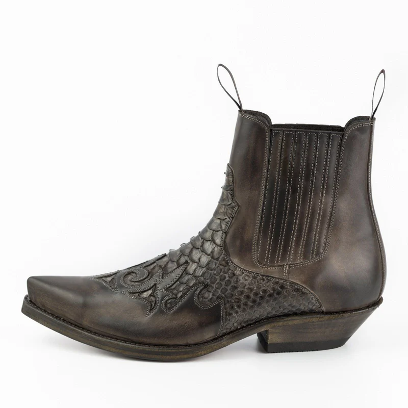 Urban Cowboy Boots für Damen und Herren, 2500 Leder, Braun und Dunkelbraun Exotic | Sofort lieferbar | Größe 39/42